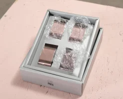 Aida Raw servetthållare roséguld, set om 4
