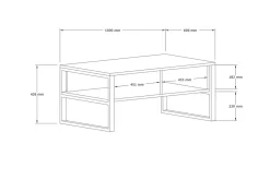 Antlerriver soffbord 100 cm svart