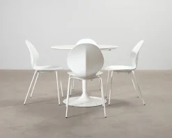 Calligaris matgrupp inkl. bord och 4 stolar vit
