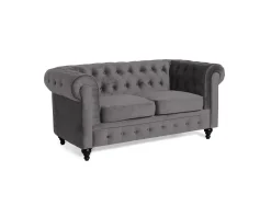 Chesterfield Lyx 2-sits grå