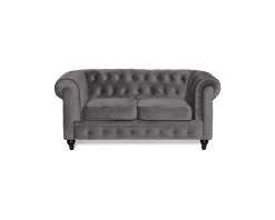 Chesterfield Lyx 2-sits grå