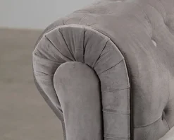 Chesterfield Lyx 2-sits soffa i sammet grå