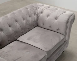Chesterfield Lyx 2-sits soffa i sammet grå