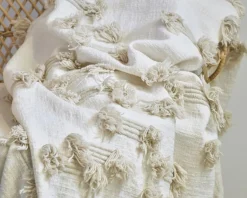 Classic Collection Pläd Rope filt 130 x 170 cm vit