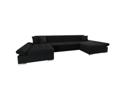 Dewitt 3-sits U-bäddsoffa svart