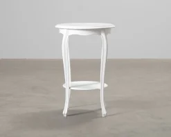 Klassiskt sidobord ø 48 cm vit