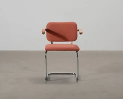 Knoll Cesca stol med armstöd röd / bok
