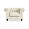 Manor House Chesterfield Lyx fåtölj beige