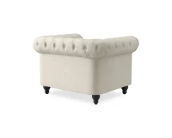 Manor House Chesterfield Lyx fåtölj beige