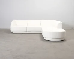 Micadoni Miley 4-sits hörnsoffa naturvit