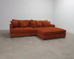 Mio Rossi 3-sits soffa med divan orange
