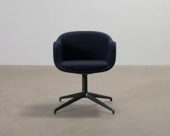 Muuto Fiber Conference Swivel fåtölj svart / mörkblå