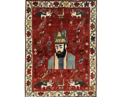 Old Figural Kashghai orientalisk matta 122 x 168 cm