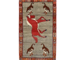 Old Figural Kashghai orientalisk matta 138 x 227 cm