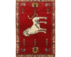 Old Figural Kashghai orientalisk matta 147 x 222 cm