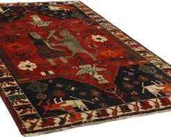 Old Figural Kashghai orientalisk matta 155 x 240 cm