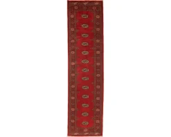 Pakistan handknotted orientalisk matta 81 x 313 cm svart / blå