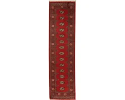 Pakistan handknotted orientalisk matta 81 x 303 cm svart / blå
