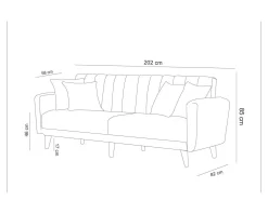 Pattyn 2-sits bäddsoffa grå