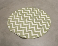 Rugvista matta ø 150 cm grön / vit
