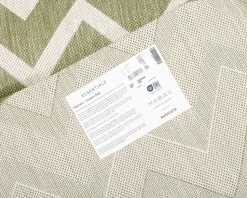 Rugvista matta ø 150 cm grön / vit