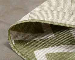 Rugvista matta ø 150 cm grön / vit