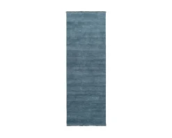 Rugvista Premium Handloom Fringes ullmatta 80 x 200 cm blå