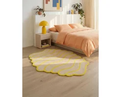 Rugvista Twirlee ullmatta ø 200 cm gul
