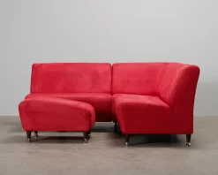 4-sits hörnsoffa röd
