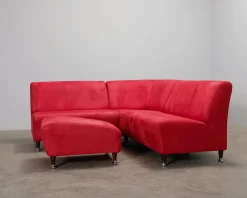 4-sits hörnsoffa röd