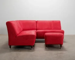 4-sits hörnsoffa röd