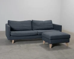 Sits 3-sits soffa med fotpall blå