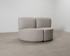 2-sits soffmodul rund grå