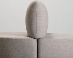 2-sits soffmodul rund grå