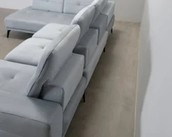 4-sits U-soffa ljusblå