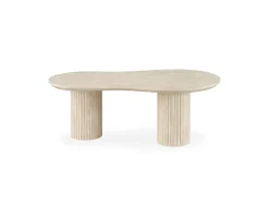 Uppveda soffbord 130 cm beige