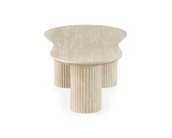 Uppveda soffbord 130 cm beige