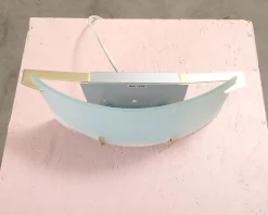 Vägglampa glas / guld