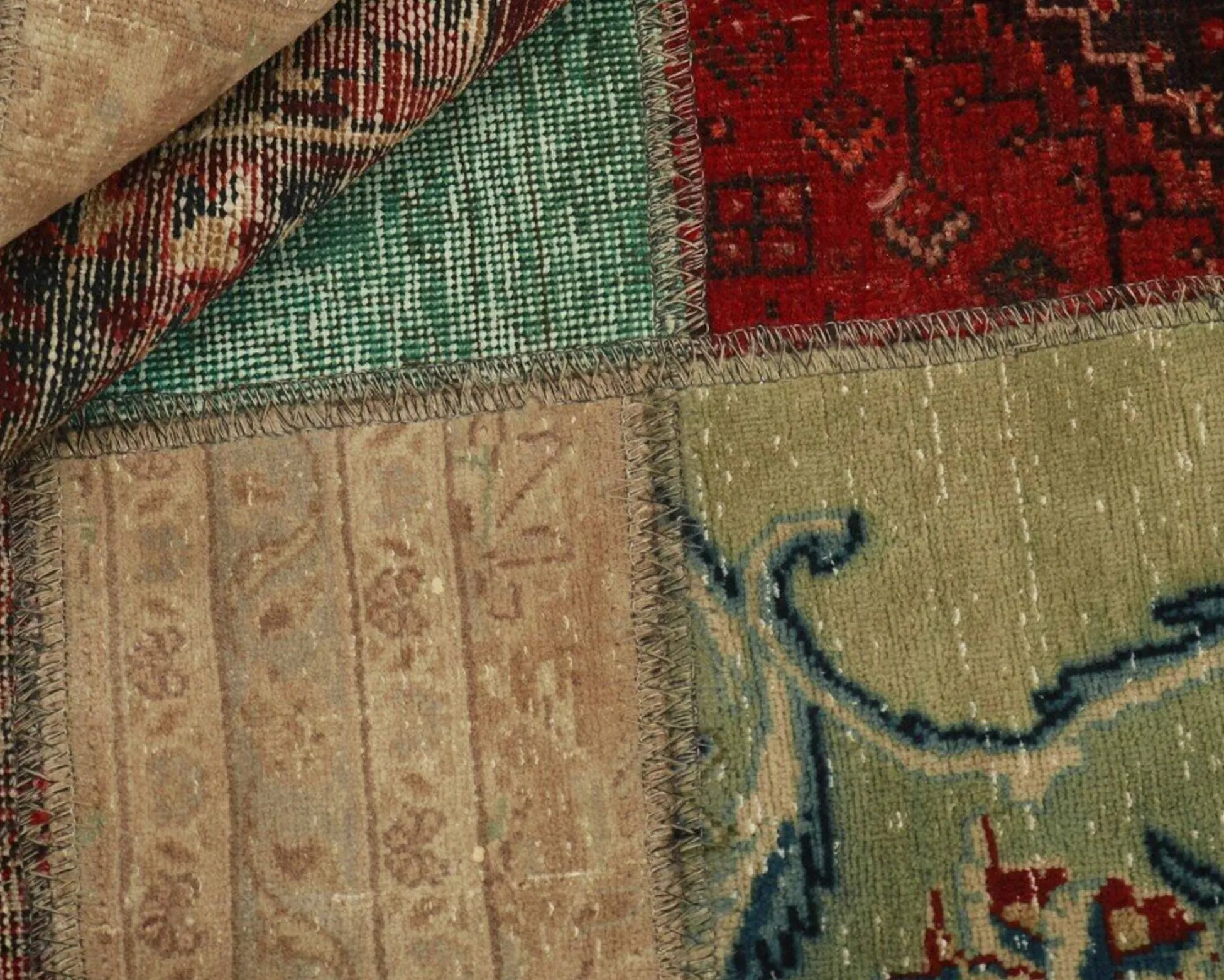 Vintage Patchwork orientalisk matta 141 x 200 cm