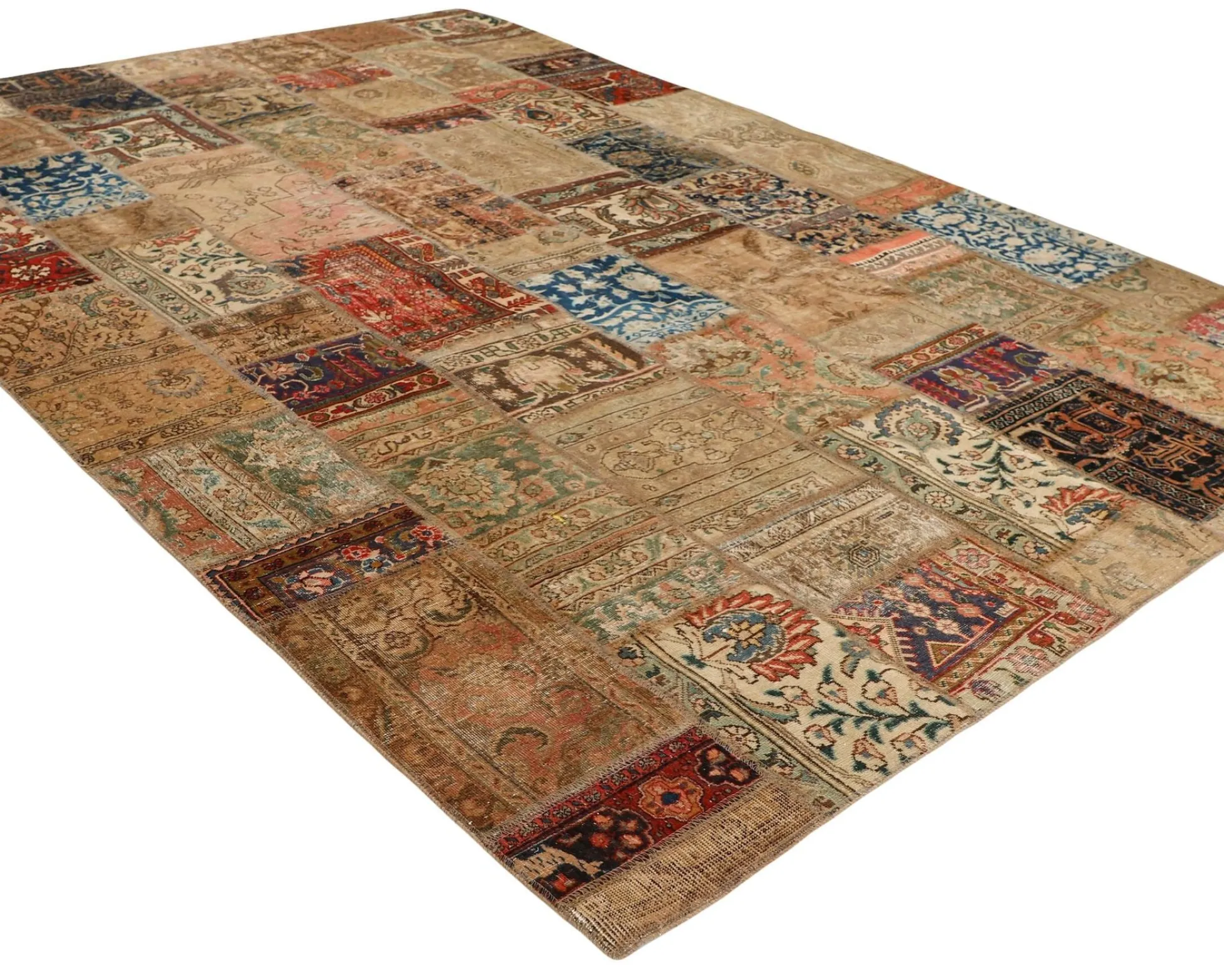 Vintage Patchwork orientalisk matta 246 x 355 cm