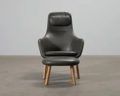 Vitra HAL fåtölj med fotpall grå