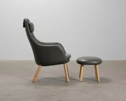 Vitra HAL fåtölj med fotpall grå